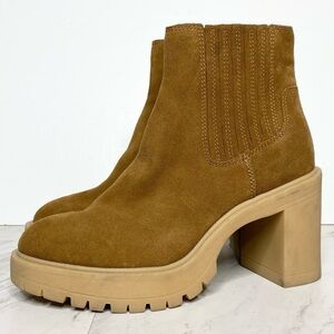 Dolce Vita Caster Brown Suede Lug Sole Bootie 9 1/2 W